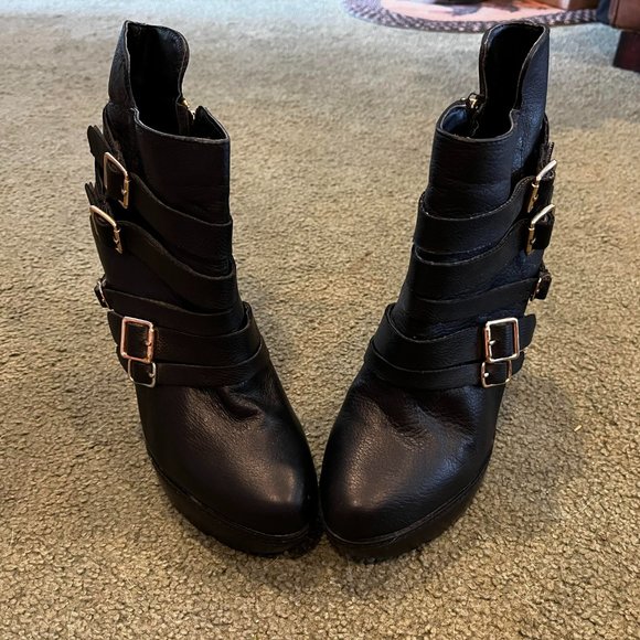 Steve Madden Akademi Black Boots Size 8m - Picture 8 of 8